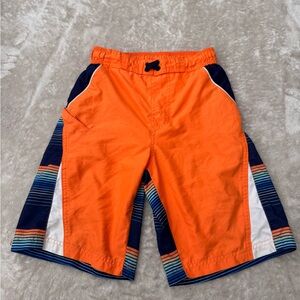 Orange and Navy Striped Shorts